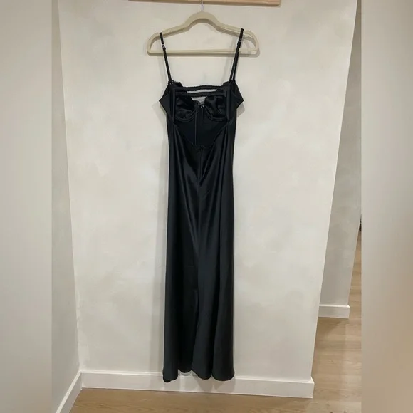 Princess Polly Fadyen Bias Cut Maxi Dress Black Size 8 NWT - Picture 5 of 7